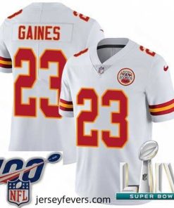 2020 Super Bowl LIV Nike Kansas City Chiefs #23 Phillip Gaines White Vapor Untouchable Limited Player NFL Jersey