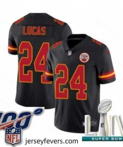 2020 Super Bowl LIV Nike Kansas City Chiefs #24 Jordan Lucas Limited Black Rush Vapor Untouchable NFL Jersey