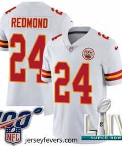 2020 Super Bowl LIV Nike Kansas City Chiefs #24 Will Redmond White Vapor Untouchable Limited Player NFL Jersey