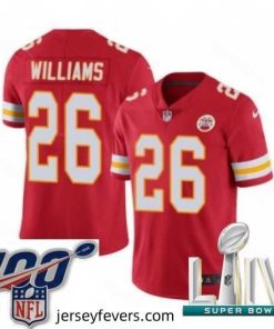 2020 Super Bowl LIV Nike Kansas City Chiefs #26 Damien Williams Red Team Color Vapor Untouchable Limited Player NFL Jersey