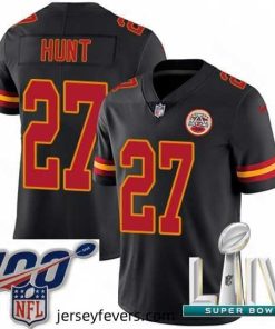 2020 Super Bowl LIV Nike Kansas City Chiefs #27 Kareem Hunt Limited Black Rush Vapor Untouchable NFL Jersey