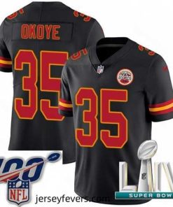 2020 Super Bowl LIV Nike Kansas City Chiefs #35 Christian Okoye Limited Black Rush Vapor Untouchable NFL Jersey