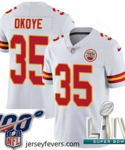 2020 Super Bowl LIV Nike Kansas City Chiefs #35 Christian Okoye White Vapor Untouchable Limited Player NFL Jersey