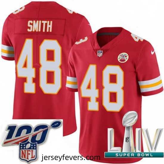 2020 Super Bowl LIV Nike Kansas City Chiefs #48 Terrance Smith Red Team Color Vapor Untouchable Limited Player NFL Jersey