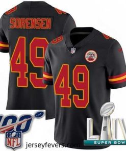 2020 Super Bowl LIV Nike Kansas City Chiefs #49 Daniel Sorensen Limited Black Rush Vapor Untouchable NFL Jersey