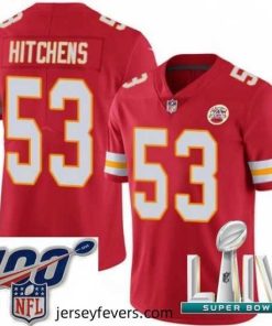 2020 Super Bowl LIV Nike Kansas City Chiefs #53 Anthony Hitchens Red Team Color Vapor Untouchable Limited Player NFL Jersey