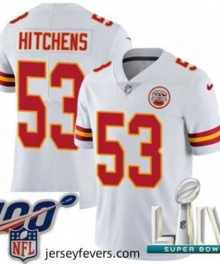 2020 Super Bowl LIV Nike Kansas City Chiefs #53 Anthony Hitchens White Vapor Untouchable Limited Player NFL Jersey
