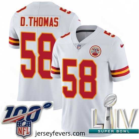 2020 Super Bowl LIV Nike Kansas City Chiefs #58 Derrick Thomas White Vapor Untouchable Limited Player NFL Jersey