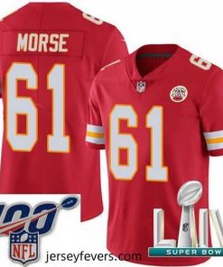 2020 Super Bowl LIV Nike Kansas City Chiefs #61 Mitch Morse Red Team Color Vapor Untouchable Limited Player NFL Jersey