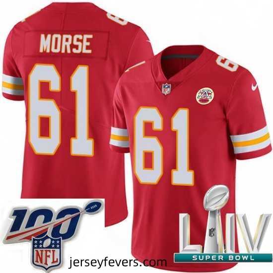 2020 Super Bowl LIV Nike Kansas City Chiefs #61 Mitch Morse Red Team Color Vapor Untouchable Limited Player NFL Jersey