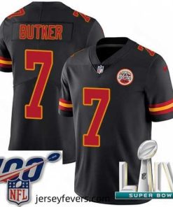 2020 Super Bowl LIV Nike Kansas City Chiefs #7 Harrison Butker Limited Black Rush Vapor Untouchable NFL Jersey