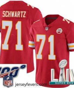 2020 Super Bowl LIV Nike Kansas City Chiefs #71 Mitchell Schwartz Red Team Color Vapor Untouchable Limited Player NFL Jersey
