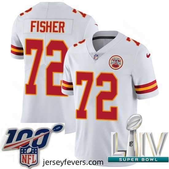 2020 Super Bowl LIV Nike Kansas City Chiefs #72 Eric Fisher White Vapor Untouchable Limited Player NFL Jersey