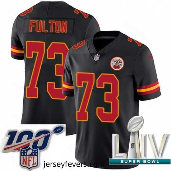2020 Super Bowl LIV Nike Kansas City Chiefs #73 Zach Fulton Limited Black Rush Vapor Untouchable NFL Jersey