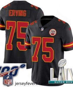 2020 Super Bowl LIV Nike Kansas City Chiefs #75 Cameron Erving Limited Black Rush Vapor Untouchable NFL Jersey