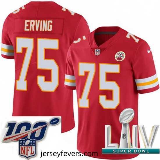 2020 Super Bowl LIV Nike Kansas City Chiefs #75 Cameron Erving Red Team Color Vapor Untouchable Limited Player NFL Jersey