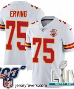 2020 Super Bowl LIV Nike Kansas City Chiefs #75 Cameron Erving White Vapor Untouchable Limited Player NFL Jersey