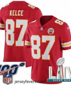 2020 Super Bowl LIV Nike Kansas City Chiefs #87 Travis Kelce Red Team Color Vapor Untouchable Limited Player NFL Jersey