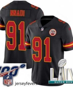 2020 Super Bowl LIV Nike Kansas City Chiefs #91 Derrick Nnadi Limited Black Rush Vapor Untouchable NFL Jersey
