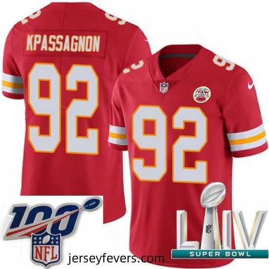 2020 Super Bowl LIV Nike Kansas City Chiefs #92 Tanoh Kpassagnon Red Team Color Vapor Untouchable Limited Player NFL Jersey