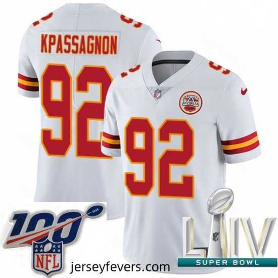 2020 Super Bowl LIV Nike Kansas City Chiefs #92 Tanoh Kpassagnon White Vapor Untouchable Limited Player NFL Jersey