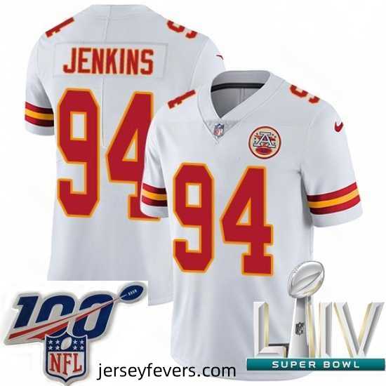 2020 Super Bowl LIV Nike Kansas City Chiefs #94 Jarvis Jenkins White Vapor Untouchable Limited Player NFL Jersey