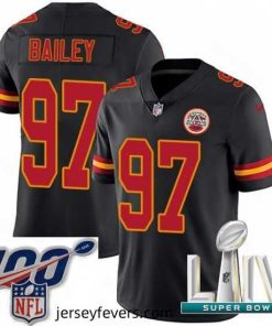 2020 Super Bowl LIV Nike Kansas City Chiefs #97 Allen Bailey Limited Black Rush Vapor Untouchable NFL Jersey