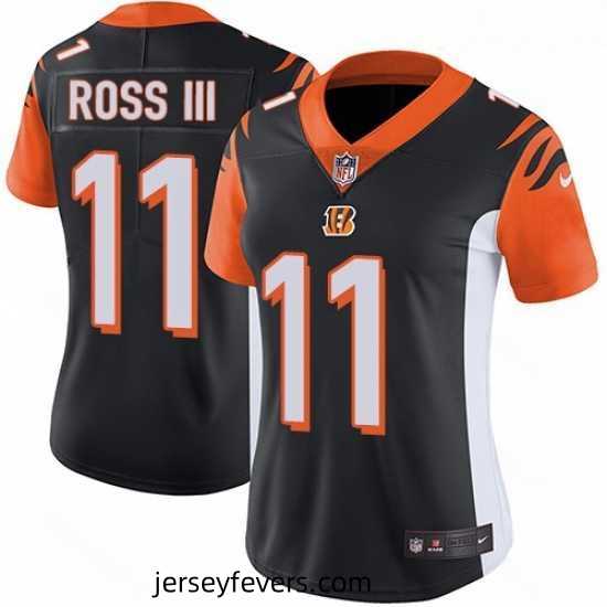 Bengals #11 John Ross III Black Team Color Stitched Football Vapor Untouchable Limited Jersey