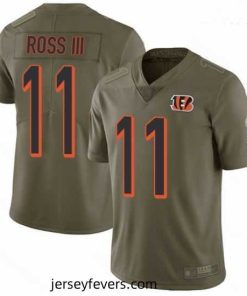 Bengals 11 John Ross III Olive Stitched Football Limited 2017 Salute To Service Jersey