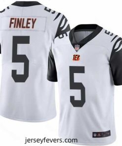 Bengals 5 Ryan Finley White Stitched Football Limited Rush Jersey