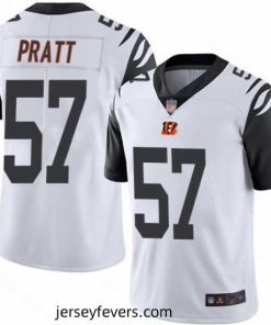 Bengals 57 Germaine Pratt White Stitched Football Limited Rush Jersey