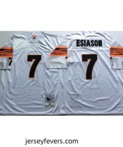 Bengals 7 Boomer Esiason White Throwback Jersey
