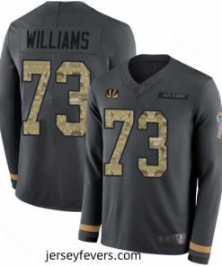 Bengals 73 Jonah Williams Anthracite Salute to Service Stitched Football Limited Therma Long Sleeve Jersey