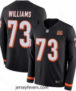 Bengals 73 Jonah Williams Black Team Color Stitched Football Limited Therma Long Sleeve Jersey