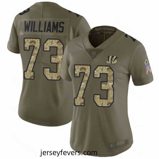 Bengals 73 Jonah Williams Olive Camo Stitched Football Limited 2017 Salute to Service Jersey