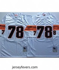Bengals 78 Anthony Munoz White Throwback Jersey