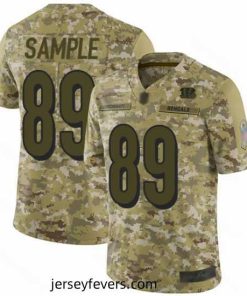 Bengals 89 Drew Sample Camo Stitched Football Limited 2018 Salute To Service Jersey