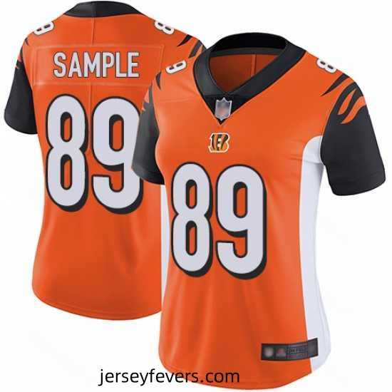 Bengals 89 Drew Sample Orange Alternate Stitched Football Vapor Untouchable Limited Jersey