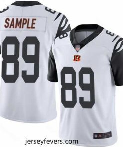 Bengals 89 Drew Sample White Stitched Football Limited Rush Jersey