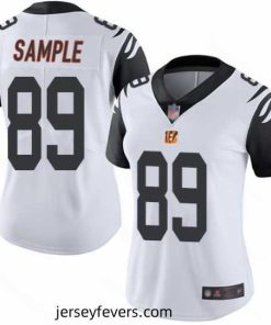 Bengals 89 Drew Sample White Stitched Football Limited Rush Jersey