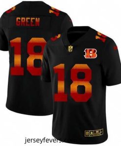 Cincinnati Bengals 18 A J  Green Black Nike Red Orange Stripe Vapor Limited NFL Jersey