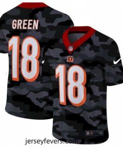 Cincinnati Bengals 18 A J  Green Nike 2020 Black CAMO Vapor Untouchable Limited Stitched NFL Jersey
