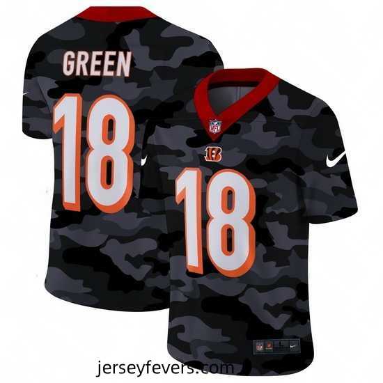 Cincinnati Bengals 18 A J Green Nike 2020 Black CAMO Vapor Untouchable Limited Stitched NFL Jersey