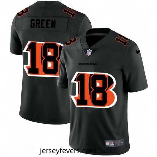 Cincinnati Bengals 18 A J Green Nike Team Logo Dual Overlap Limited NFL Jersey Black