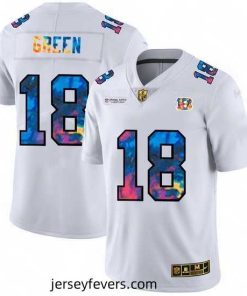 Cincinnati Bengals 18 A J  Green White Nike Multi Color 2020 NFL Crucial Catch Limited NFL Jersey