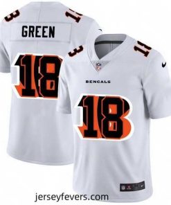 Cincinnati Bengals 18 A J  Green White Nike Team Logo Dual Overlap Limited NFL Jersey