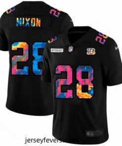 Cincinnati Bengals 28 Joe Mixon Nike Multi Color Black 2020 NFL Crucial Catch Vapor Untouchable Limited Jersey
