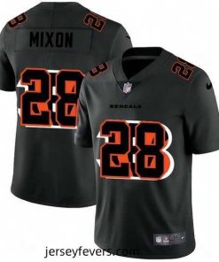 Cincinnati Bengals 28 Joe Mixon Nike Team Logo Dual Overlap Limited NFL Jersey Black