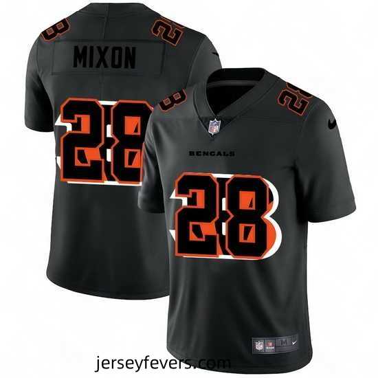 Cincinnati Bengals 28 Joe Mixon Nike Team Logo Dual Overlap Limited NFL Jersey Black