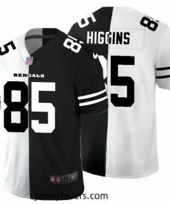 Cincinnati Bengals 85 Tee Higgins Black V White Peace Split Nike Vapor Untouchable Limited NFL Jersey